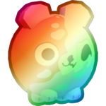 Shiny Rainbow Blurred Bear Ball