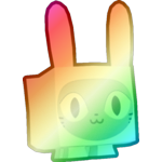 Shiny Rainbow Bunny Cat