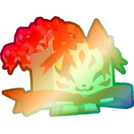 Shiny Rainbow Candycane Kitsune