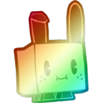 Shiny Rainbow Cartoon Bunny