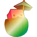 Shiny Rainbow Coconut Flamingo