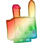 Shiny Rainbow Doodle Bunny