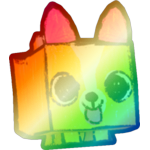 Shiny Rainbow Doodle Corgi