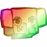 Shiny Rainbow Doodle Elephant