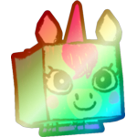 Shiny Rainbow Doodle Unicorn