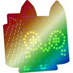 Shiny Rainbow Dot Matrix Cat