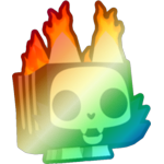Shiny Rainbow Firefossil Wolf