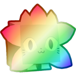 Shiny Rainbow Flower Cat