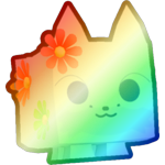 Shiny Rainbow Flowers Fox