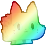 Shiny Rainbow Fluffy Cat