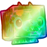 Shiny Rainbow Glass Crocodile