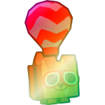 Shiny Rainbow Hot Air Balloon Dog