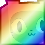 Shiny Rainbow Huge Bunny Cat