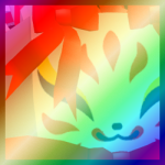 Shiny Rainbow Huge Candycane Kitsune