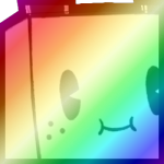 Shiny Rainbow Huge Cartoon Bunny