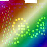 Shiny Rainbow Huge Dot Matrix Cat