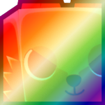 Shiny Rainbow Huge Evolved Red Wolf
