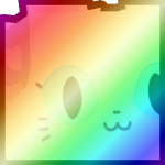 Shiny Rainbow Huge Fluffy Cat