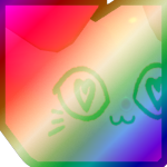 Shiny Rainbow Huge Heart Balloon Cat