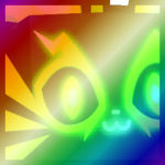 Shiny Rainbow Huge Midnight Cat