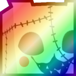 Shiny Rainbow Huge Patchwork Bunny