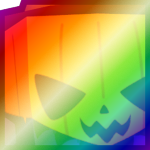 Shiny Rainbow Huge Pumpkin Scarecrow
