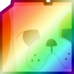 Shiny Rainbow Huge Skateboard Bulldog