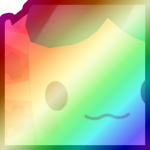 Shiny Rainbow Huge Surfboard Axolotl