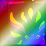 Shiny Rainbow Huge UV Kitsune