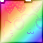 Shiny Rainbow Huge Valentines Cat