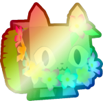 Shiny Rainbow Luau Cat