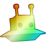 Shiny Rainbow Meebo in a Spaceship