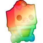 Shiny Rainbow Minecart Piggy