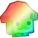 Shiny Rainbow Mushroom Frog