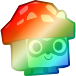 Shiny Rainbow Mushroom Raccoon