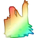 Shiny Rainbow North Pole Bunny
