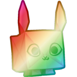 Shiny Rainbow Origami Bunny