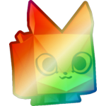 Shiny Rainbow Origami Fox