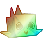 Shiny Rainbow Origami Shark