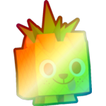 Shiny Rainbow Pineapple Dog
