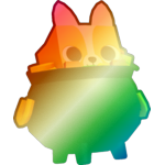 Shiny Rainbow Pot of Gold Corgi
