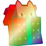 Shiny Rainbow Present Cat