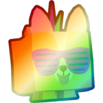Shiny Rainbow Rave Corgi