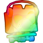 Shiny Rainbow Retro Bulldog