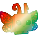 Shiny Rainbow Rose Butterfly
