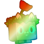Shiny Rainbow Rose Garden Cat