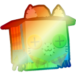 Shiny Rainbow Scarecrow Cat