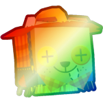 Shiny Rainbow Scarecrow Dog