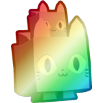 Shiny Rainbow Stacked Cat