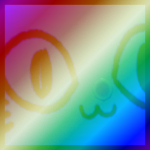 Shiny Rainbow Titanic Blue Balloon Cat